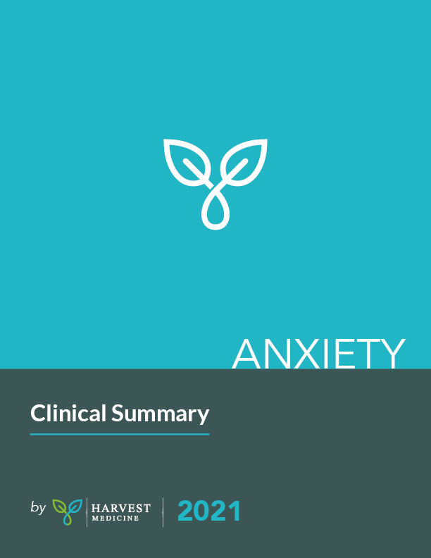 Anxiety Clinical Summary for Healthcare Professionals  by Harvest Medicine 2021