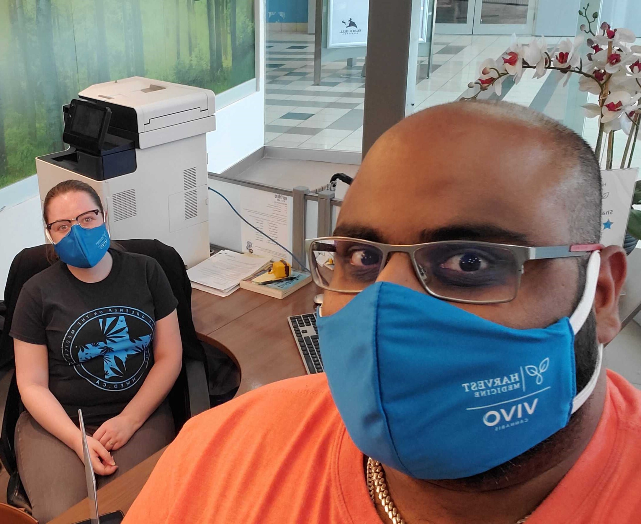 Harvest Medicine staff social distancing and practicing COVID-19 safety protocols.